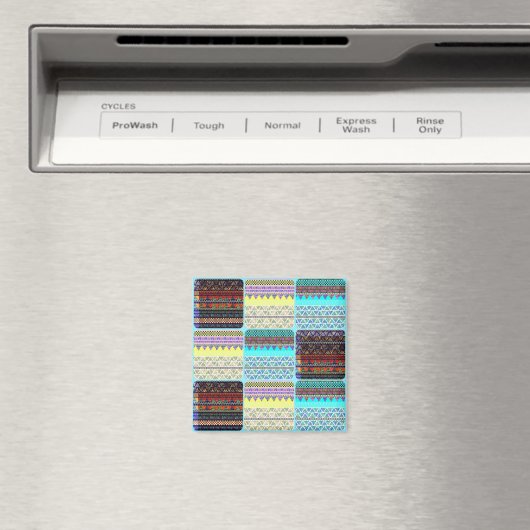 Boho Patchwork van Tribal Ethnic Stripes Magneet (Insitu (Vaatwasser))