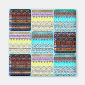 Boho Patchwork van Tribal Ethnic Stripes Magneet (Voorkant)