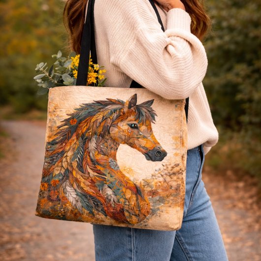 Boho Patchwork Volkskunst Westers Tote Bag