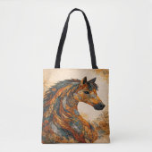 Boho Patchwork Volkskunst Westers Tote Bag (Voorkant)