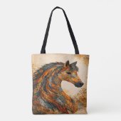 Boho Patchwork Volkskunst Westers Tote Bag (Achterkant)