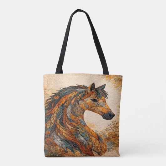 Boho Patchwork Volkskunst Westers Tote Bag (Achterkant)