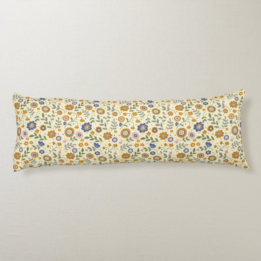 Boho patroon 01.w Lyellow BG Lichaamskussen (Achterkant)