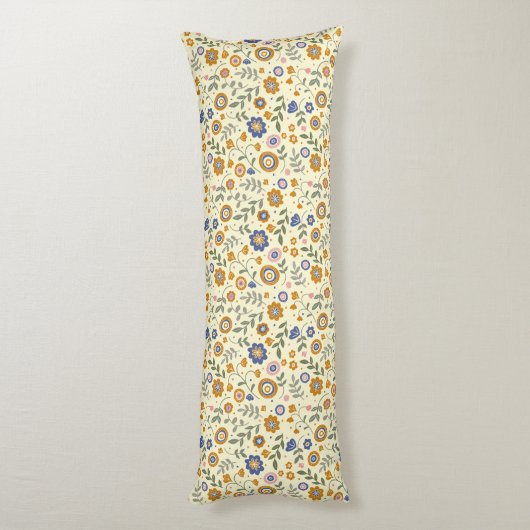 Boho patroon 01.w Lyellow BG Lichaamskussen (Achterkant (Verticaal))