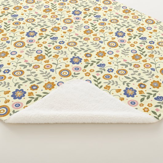 Boho patroon 01.w Lyellow BG Sherpa Deken (3/4)