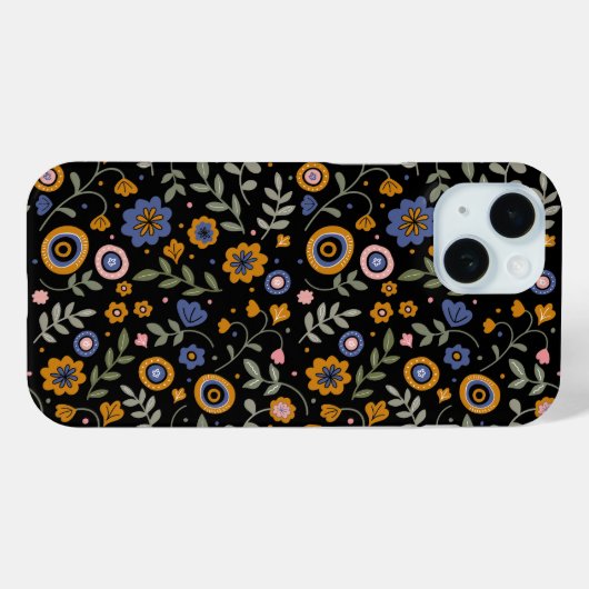 Boho patroon 01.w Zwart BG Case-Mate iPhone Case (Achterkant (horizontaal))