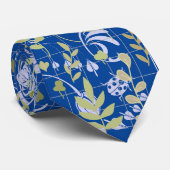 Boho patroon 02.w Bloemen op Blauw BG Stropdas (Opgerold)