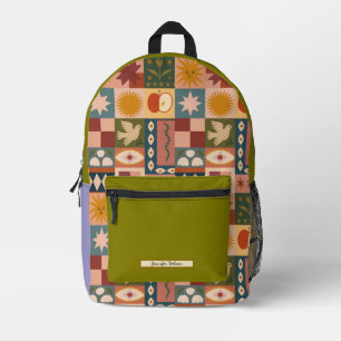 Boho patroon Celestial School Bedrukte Rugzak