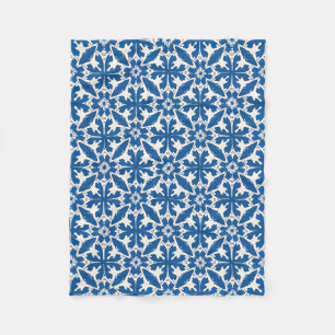Boho-patroon in blauw – Elegant & Stout Fleece Deken