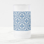 Boho-patroon in blauw – Elegant & Stout Matglas Bierpul (Center)