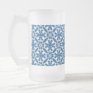 Boho-patroon in blauw – Elegant & Stout Matglas Bierpul