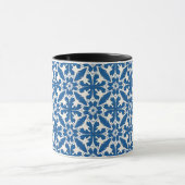 Boho-patroon in blauw – Elegant & Stout Mok (Midden)