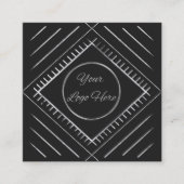 Boho patroon zwart met logo vrouwelijk vierkante visitekaartje (Voorkant)