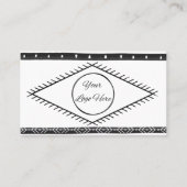 Boho patroon zwart & wit vrouwelijk met logo visitekaartje (Voorkant)