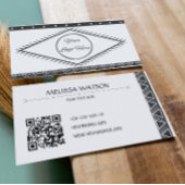 Boho patroon zwart & wit vrouwelijk met logo visitekaartje
