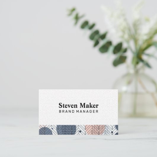 Boho Pattern | Abstract geometrisch patroon Visitekaartje (Staand voorkant)