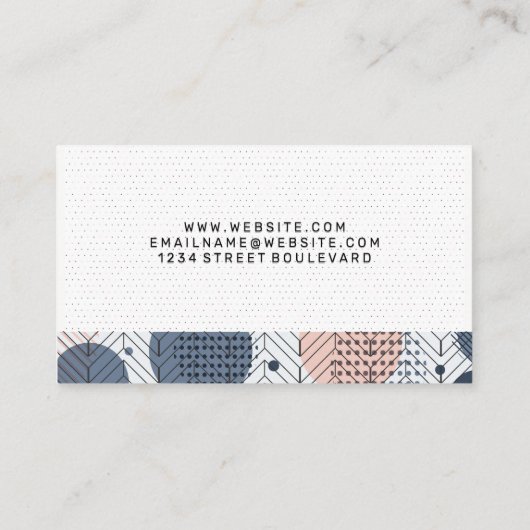 Boho Pattern | Abstract geometrisch patroon Visitekaartje (Achterkant)