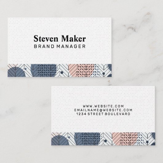 Boho Pattern | Abstract geometrisch patroon Visitekaartje (Voorkant / Achterkant)