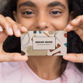 Boho Pattern Abstracte geometrische terracotta Visitekaartje