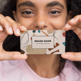 Boho Pattern Abstracte geometrische terracotta Visitekaartje