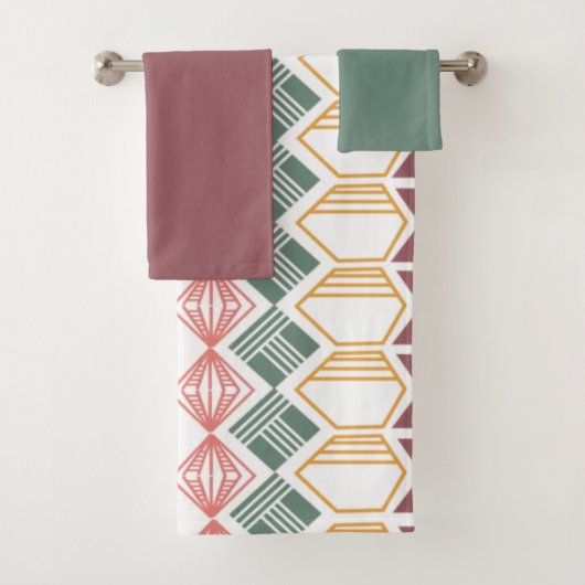 Boho Pattern Bath Towel Set Bad Handdoek (Insitu)
