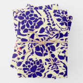 Boho Pattern Blue en Red Planner Inpakpapier Vel (In situ)