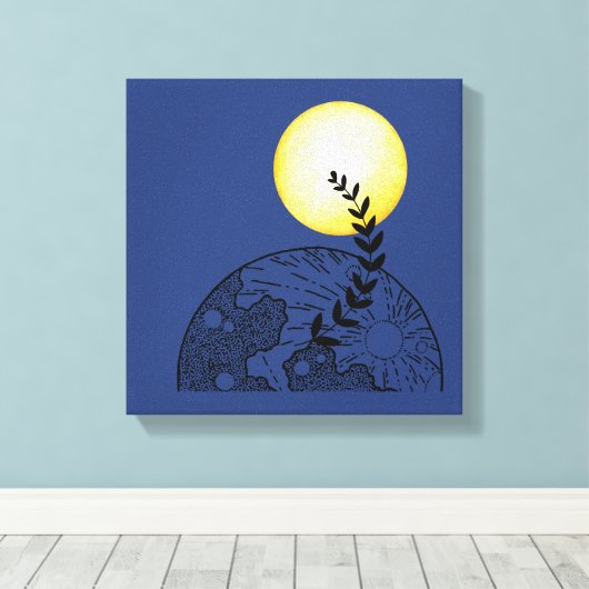 Boho Pattern Canvas Muurkunst - Ingepakt Canvas vo (Insitu (Houten vloer))