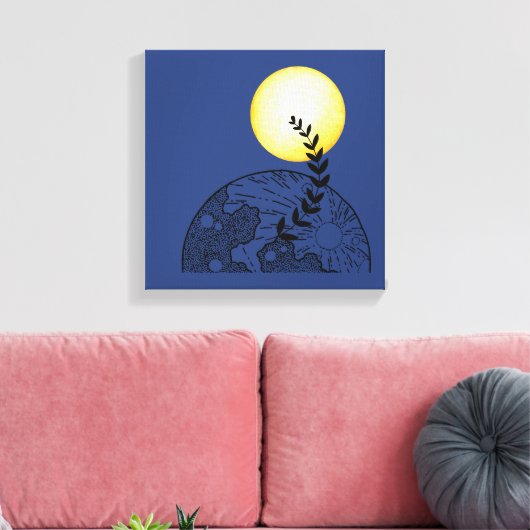 Boho Pattern Canvas Muurkunst - Ingepakt Canvas vo (Insitu (Woonkamer))