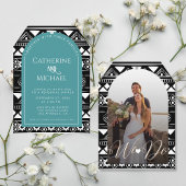 Boho Pattern Wedding Arch Green Rehearsal Dinner Kaart