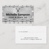 Boho Pattern | Zilverolie geborsteld Afsprakenkaartje (Voorkant / Achterkant)