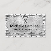 Boho Pattern | Zilverolie geborsteld Afsprakenkaartje (Voorkant)