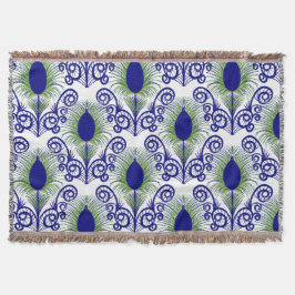 Boho Pauwveer Juwelen Blauw Groen Deken