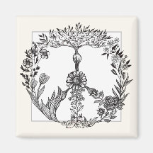 Boho Peace Sign Elegant Girly Cute  Floral