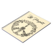 Boho Peace Sign Elegant Girly Cute  Floral Notitieboek (Linkerzijde)