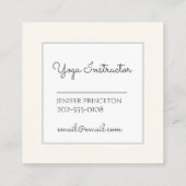 Boho Peace Sign Elegant Girly Cute  Floral Vierkante Visitekaartje (Achterkant)