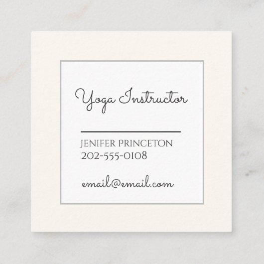 Boho Peace Sign Elegant Girly Cute  Floral Vierkante Visitekaartje (Achterkant)