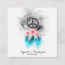 *~* Boho Peace Sign Flowers Feathers Grunge Tribal