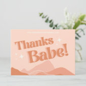 boho peach bedankt kaarten (Staand voorkant)