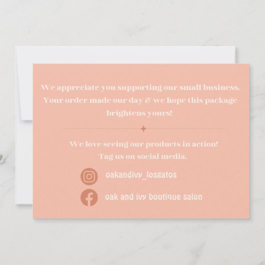 boho peach bedankt kaarten (Achterkant)