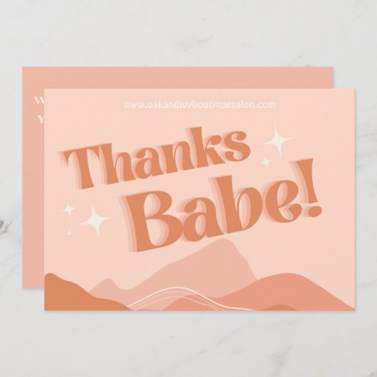 boho peach bedankt kaarten (Voorkant / Achterkant)