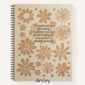 Boho Peach Bloemenstempel Custom Quote Journal Notitieboek