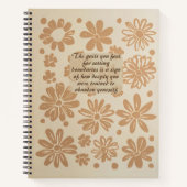 Boho Peach Bloemenstempel Custom Quote Journal Notitieboek (Voorkant)