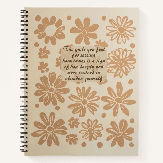 Boho Peach Bloemenstempel Custom Quote Journal Notitieboek (Voorkant)