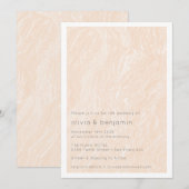 Boho Peach Blush Marble Modern Wedding Kaart (Voorkant / Achterkant)