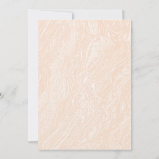Boho Peach Blush Marble Modern Wedding Kaart (Achterkant)