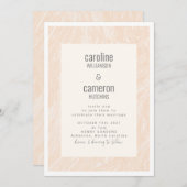 Boho Peach Blush Marble Modern Wedding Kaart (Voorkant / Achterkant)