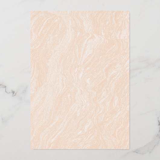 Boho Peach Blush Marble Vrijgezellenfeest Roos Gol Folie Uitnodiging (Achterkant)