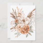 Boho Peach & Cream Bloemen Wit Vrijgezellenfeest Kaart (Achterkant)