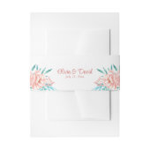 Boho Peach en Tosca Bloemenbruiloft Uitnodigingen Wikkel (Voorkant Voorbeeld)