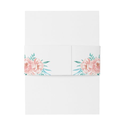 Boho Peach en Tosca Bloemenbruiloft Uitnodigingen Wikkel (Achterkant Voorbeeld)